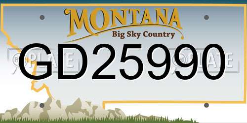 GD25990 Montana License Plate