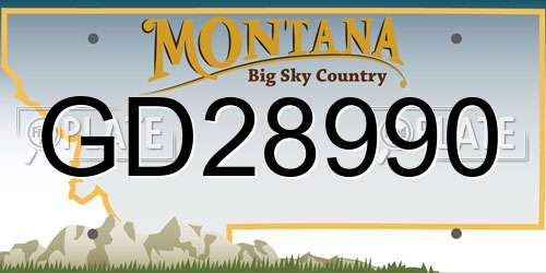 GD28990 Montana License Plate