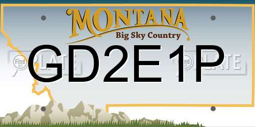 GD2E1P Montana License Plate