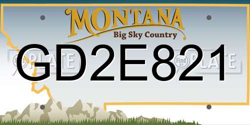 GD2E821 Montana License Plate