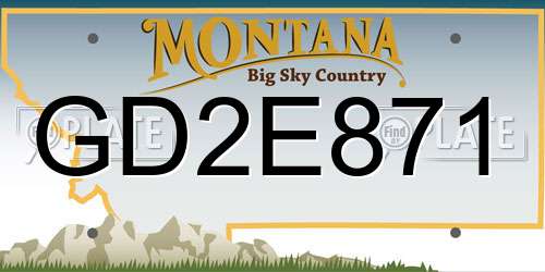 GD2E871 Montana License Plate