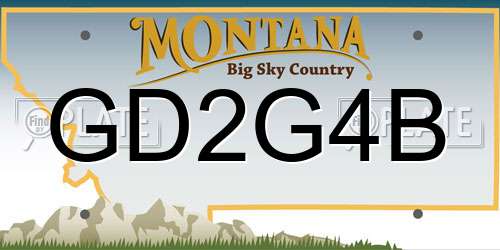 GD2G4B Montana License Plate