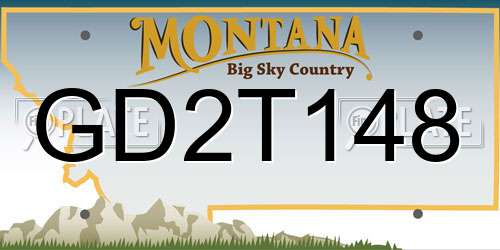 GD2T148 Montana License Plate