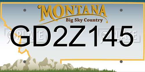 GD2Z145 Montana License Plate