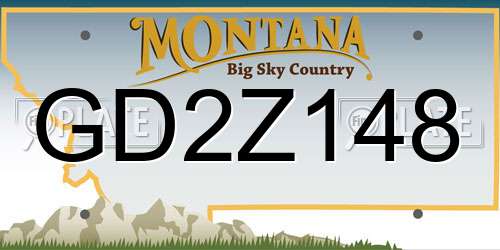 GD2Z148 Montana License Plate