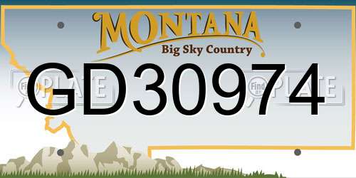 GD30974 Montana License Plate