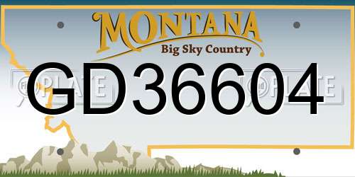GD36604 Montana License Plate