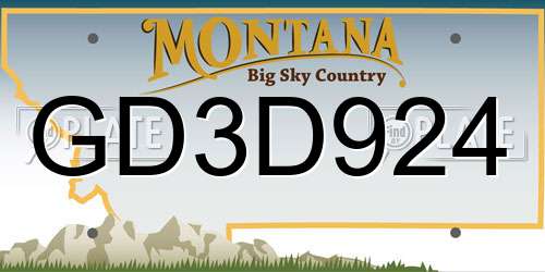 GD3D924 Montana License Plate