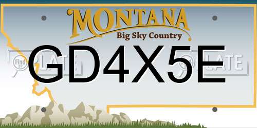 GD4X5E Montana License Plate