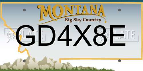 GD4X8E Montana License Plate