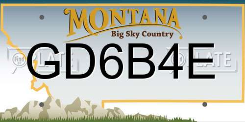 GD6B4E Montana License Plate