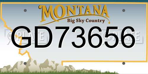 GD73656 Montana License Plate