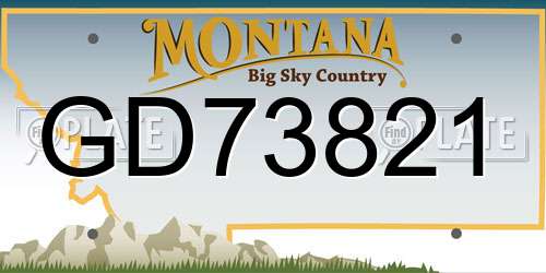 GD73821 Montana License Plate