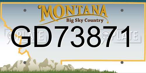 GD73871 Montana License Plate