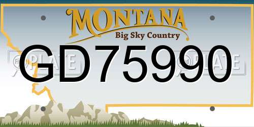 GD75990 Montana License Plate