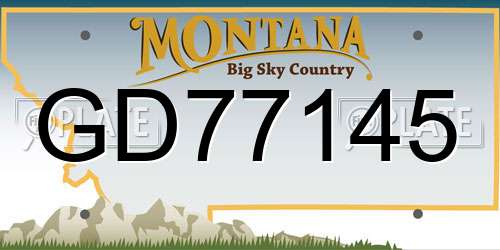 GD77145 Montana License Plate
