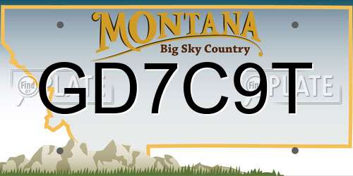 GD7C9T Montana License Plate