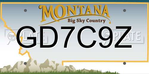 GD7C9Z Montana License Plate