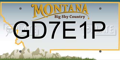 GD7E1P Montana License Plate