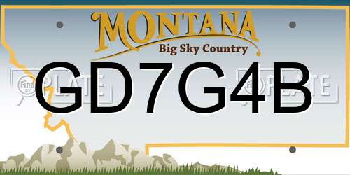 GD7G4B Montana License Plate