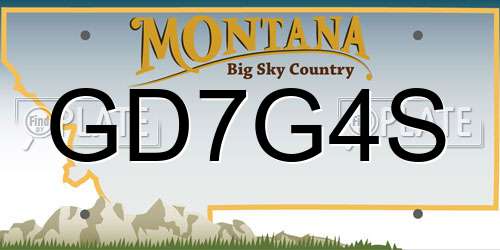 GD7G4S Montana License Plate