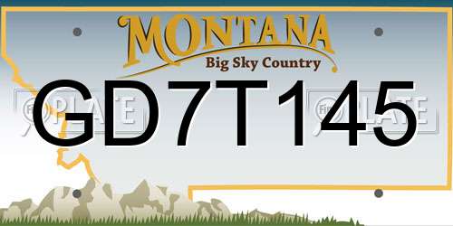 GD7T145 Montana License Plate