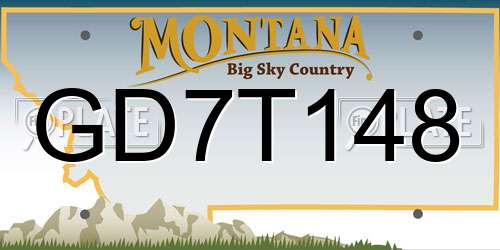 GD7T148 Montana License Plate