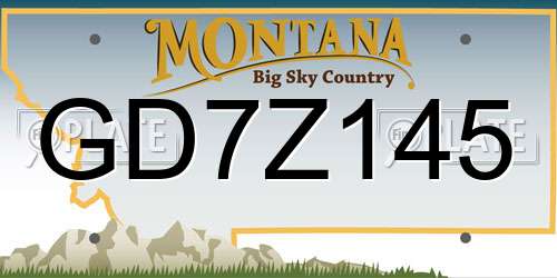 GD7Z145 Montana License Plate