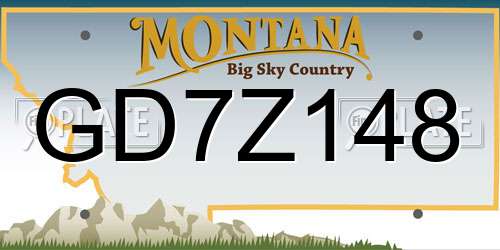 GD7Z148 Montana License Plate