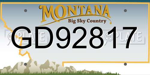 GD92817 Montana License Plate