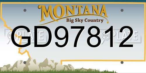 GD97812 Montana License Plate