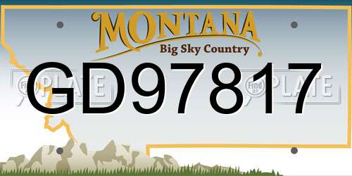 GD97817 Montana License Plate