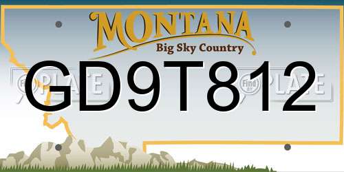 GD9T812 Montana License Plate