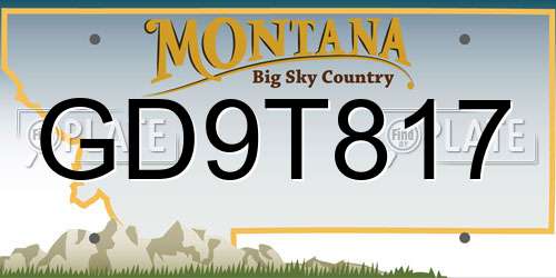 GD9T817 Montana License Plate