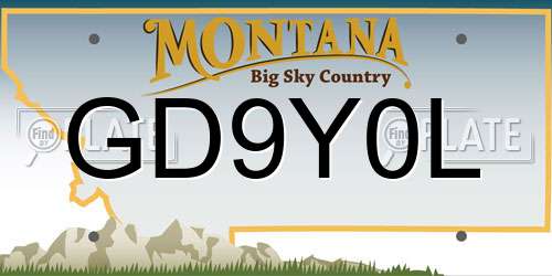 GD9Y0L Montana License Plate