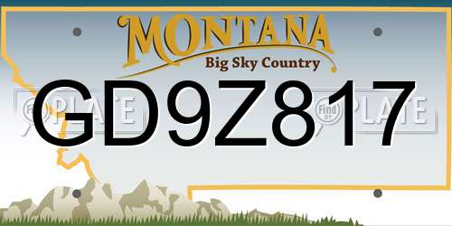 GD9Z817 Montana License Plate