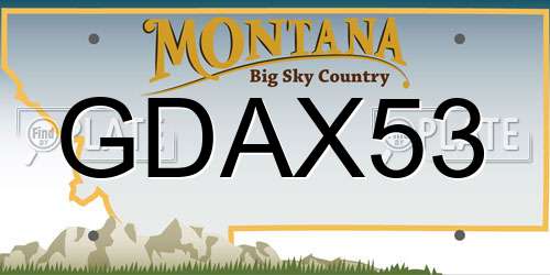 GDAX53 Montana License Plate