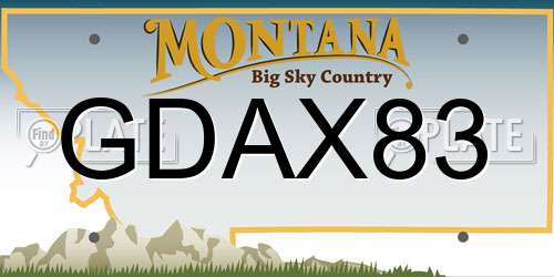 GDAX83 Montana License Plate