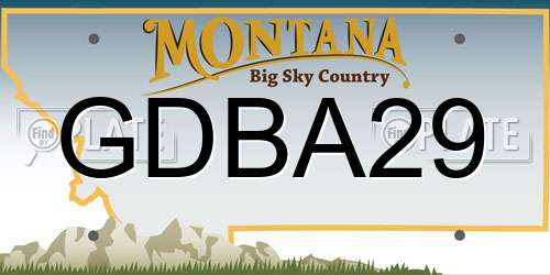 GDBA29 Montana License Plate