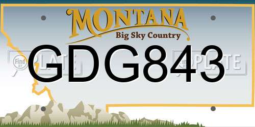 GDG843 Montana License Plate
