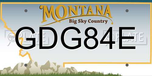 GDG84E Montana License Plate