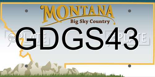 GDGS43 Montana License Plate