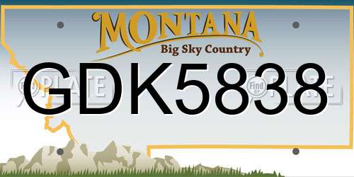 GDK5838 Montana License Plate