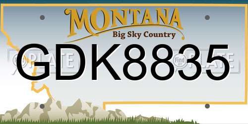 GDK8835 Montana License Plate