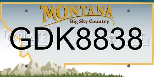 GDK8838 Montana License Plate