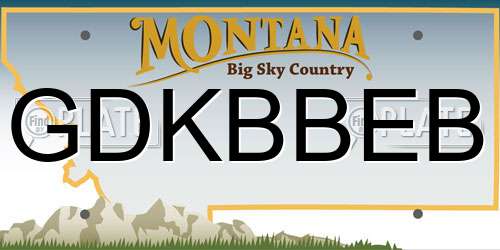 GDKBBEB Montana License Plate