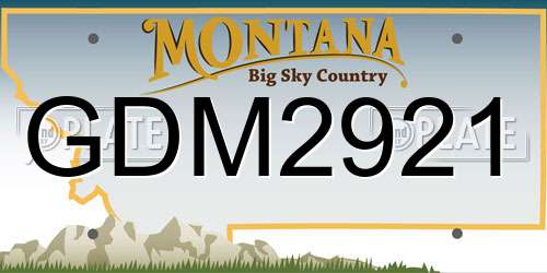 GDM2921 Montana License Plate