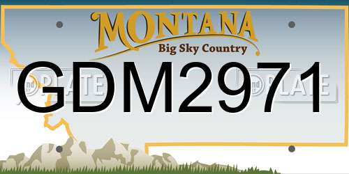 GDM2971 Montana License Plate