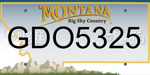 GDO5325 Montana License Plate