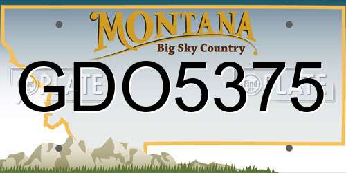 GDO5375 Montana License Plate